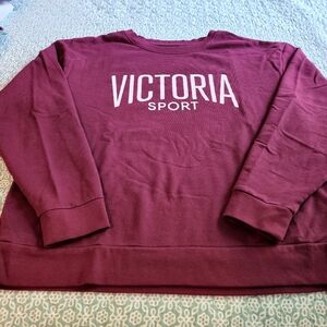Set VICTORIA SECERT Womens Burgandy Sweatshirt And Pants, Size Med